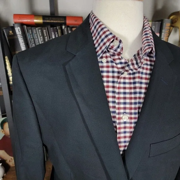 J.Crew THOMPSON Men's Sport Coat Blazer Two Button‎ Black cotton Size 46R NEW